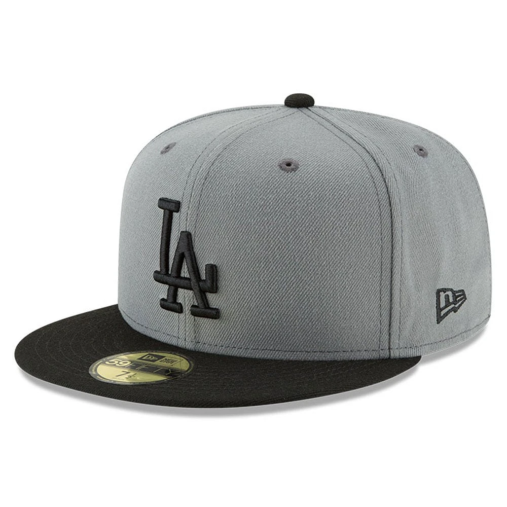 Men's New Era Gray/Black Los Angeles Dodgers Two-Tone 59FIFTY Fitted Hat