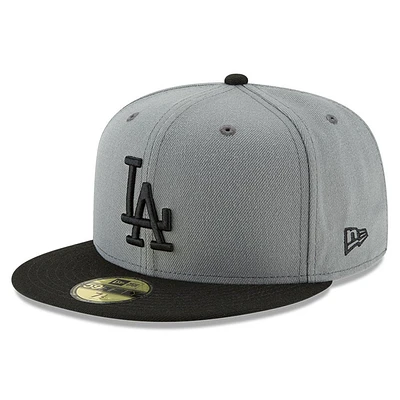 Men's New Era Gray/Black Los Angeles Dodgers Two-Tone 59FIFTY Fitted Hat