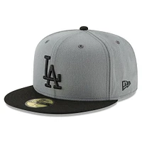 Men's New Era Gray/Black Los Angeles Dodgers Two-Tone 59FIFTY Fitted Hat