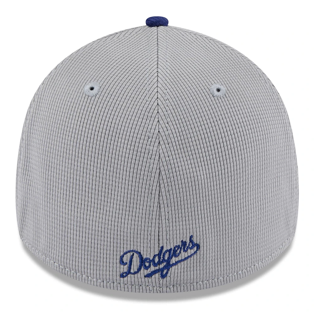 Men's New Era  Gray/Royal Los Angeles Dodgers 2025 Batting Practice 39THIRTY Flex Hat