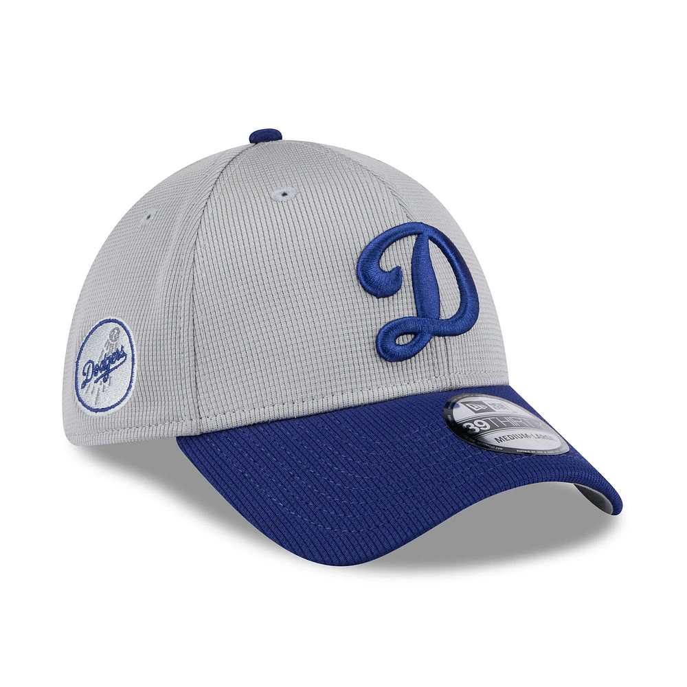 Men's New Era  Gray/Royal Los Angeles Dodgers 2025 Batting Practice 39THIRTY Flex Hat