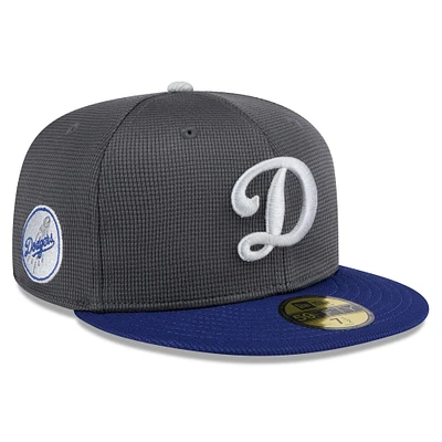 Men's New Era  Gray/Royal Los Angeles Dodgers 2025 Batting Practice 59FIFTY Fitted Hat