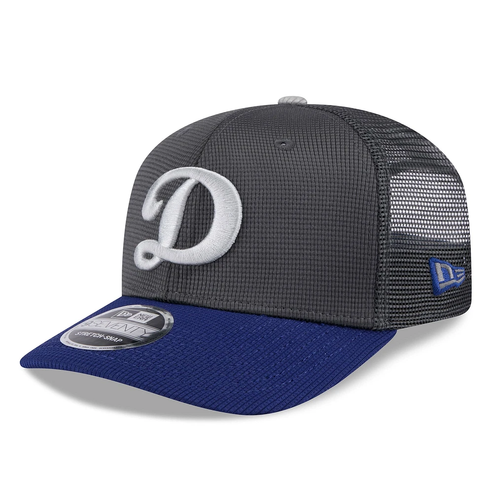 Men's New Era /Royal Los Angeles Dodgers 2025 Batting Practice 9SEVENTY Stretch-Snap Trucker Hat