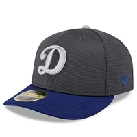 Men's New Era Gray/Royal Los Angeles Dodgers 2025 Batting Practice Low Profile 59FIFTY Fitted Hat