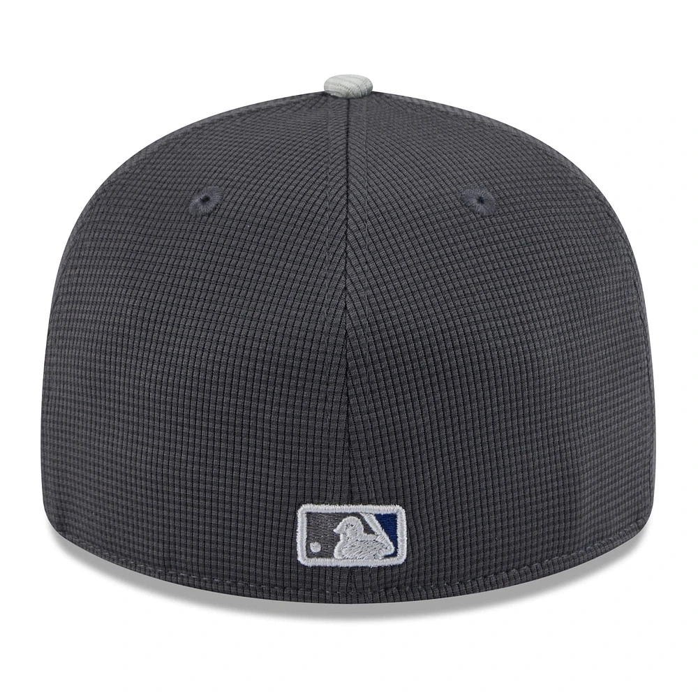 Men's New Era Gray/Royal Los Angeles Dodgers 2025 Batting Practice Low Profile 59FIFTY Fitted Hat