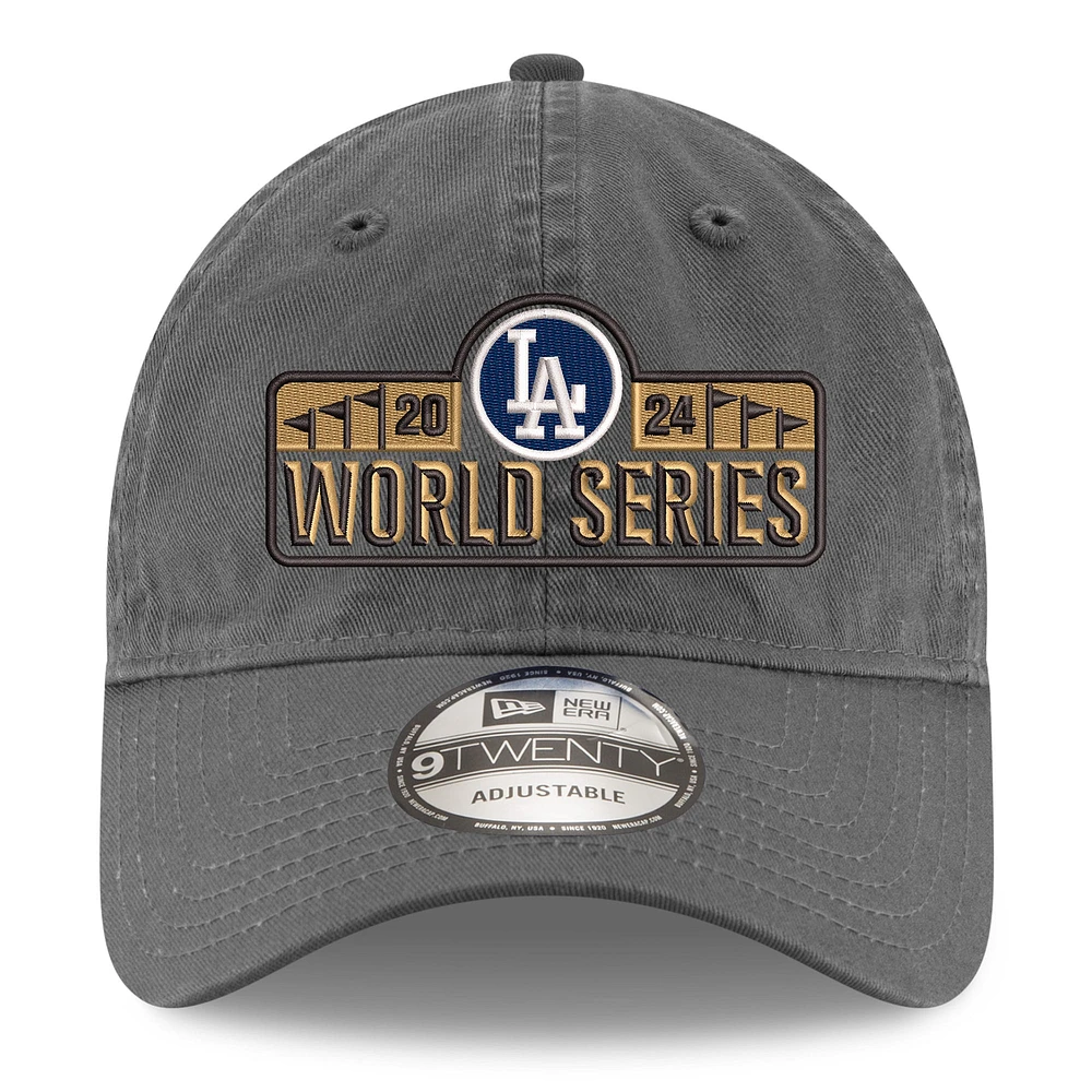 Men's New Era Gray Los Angeles Dodgers 2024 National League Champions Locker Room 9TWENTY Adjustable Hat