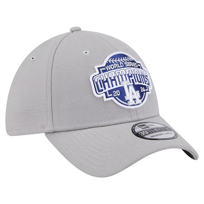 Men's New Era  Gray Los Angeles Dodgers 2024 World Series Champions 39THIRTY Flex Hat