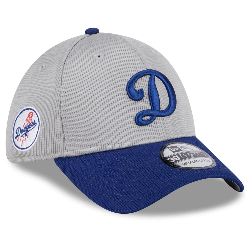 Men's New Era  Gray Los Angeles Dodgers 2025 Batting Practice 39THIRTY Flex Hat