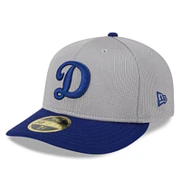 Men's New Era  Gray Los Angeles Dodgers 2025 Batting Practice Low Profile 59FIFTY Fitted Hat