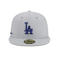 Men's New Era Gray Los Angeles Dodgers 2025 MLB Clubhouse 59FIFTY Fitted Hat
