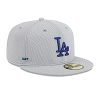 Men's New Era Gray Los Angeles Dodgers 2025 MLB Clubhouse 59FIFTY Fitted Hat