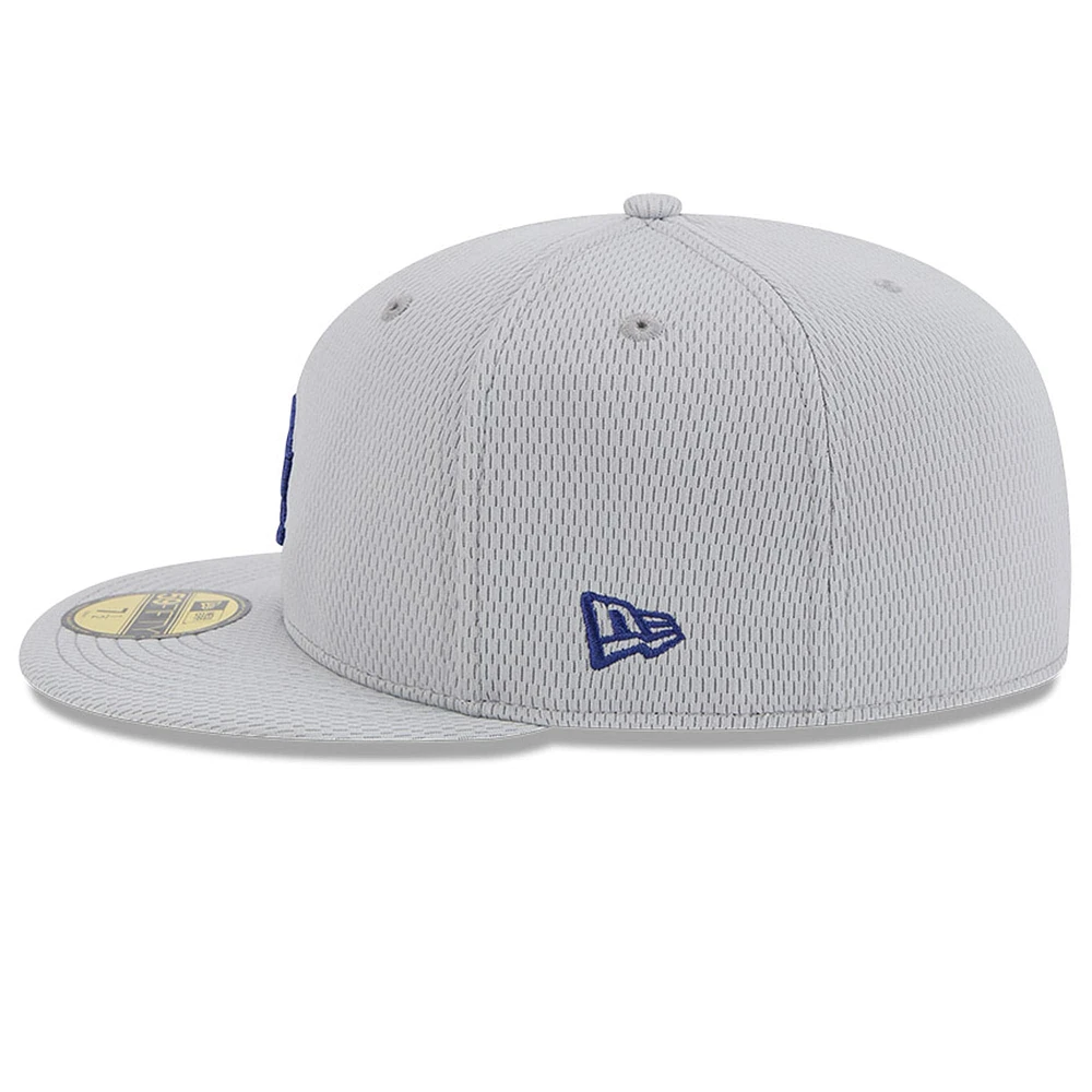 Men's New Era Gray Los Angeles Dodgers 2025 MLB Clubhouse 59FIFTY Fitted Hat