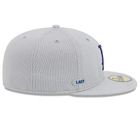 Men's New Era Gray Los Angeles Dodgers 2025 MLB Clubhouse 59FIFTY Fitted Hat