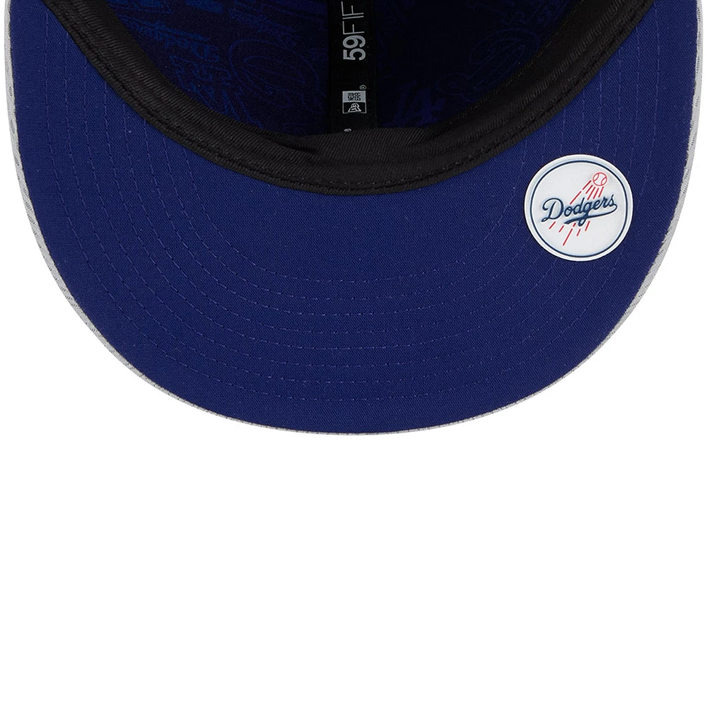 Men's New Era Gray Los Angeles Dodgers 2025 MLB Clubhouse 59FIFTY Fitted Hat