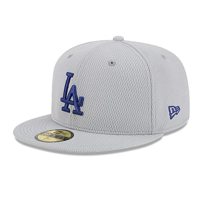 Men's New Era Gray Los Angeles Dodgers 2025 MLB Clubhouse 59FIFTY Fitted Hat
