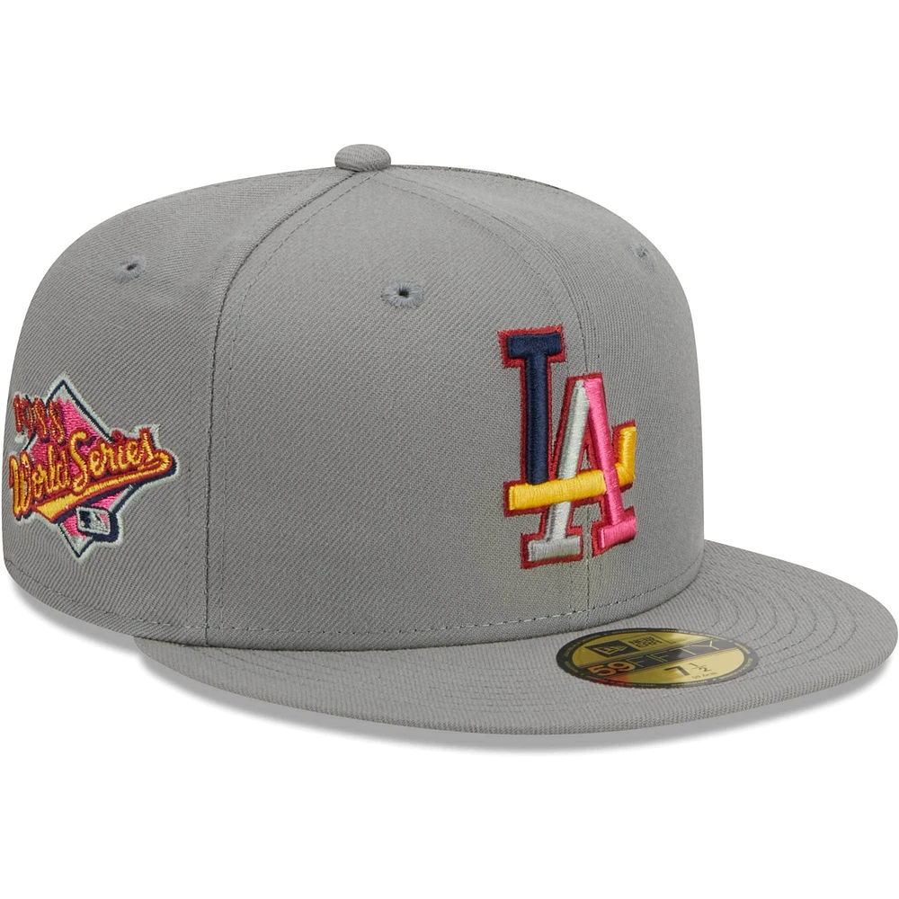 Casquette ajustée 59FIFTY gris Los Angeles Dodgers New Era pour homme