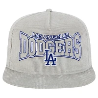 Men's New Era Gray Los Angeles Dodgers Corduroy Golfer Snapback Hat