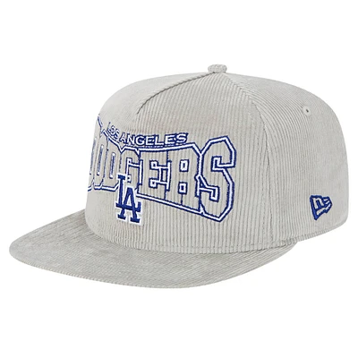 Men's New Era Gray Los Angeles Dodgers Corduroy Golfer Snapback Hat