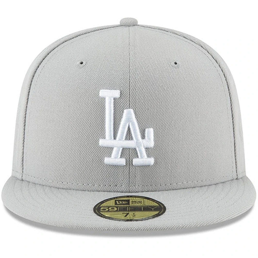 Men's New Era Gray Los Angeles Dodgers Fashion Color Basic 59FIFTY Fitted Hat