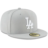 Men's New Era Gray Los Angeles Dodgers Fashion Color Basic 59FIFTY Fitted Hat