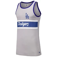 Men's New Era Gray Los Angeles Dodgers Jersey Ringer Tank Top