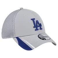 Casquette Linear 39THIRTY Flex-Fit grise pour homme des Los Angeles Dodgers de New Era