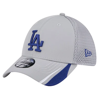 Casquette Linear 39THIRTY Flex-Fit grise pour homme des Los Angeles Dodgers de New Era