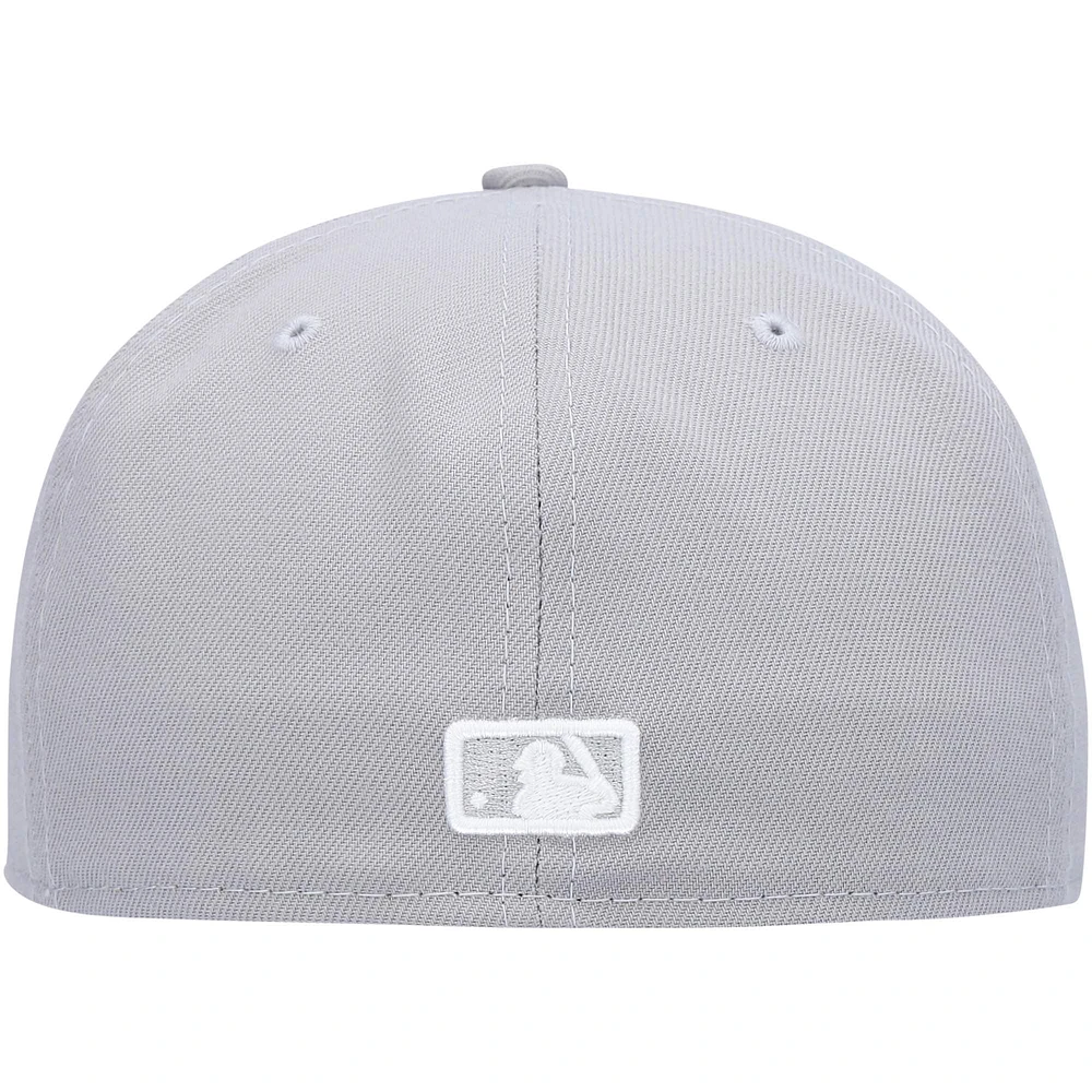 Men's New Era Gray Los Angeles Dodgers White Logo 59FIFTY Fitted Hat