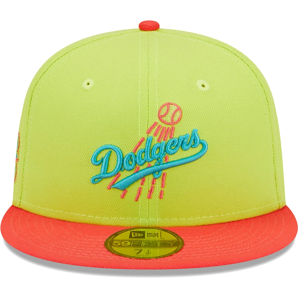 Men's New Era Green/Red Los Angeles Dodgers Cyber Highlighter 59FIFTY Fitted Hat