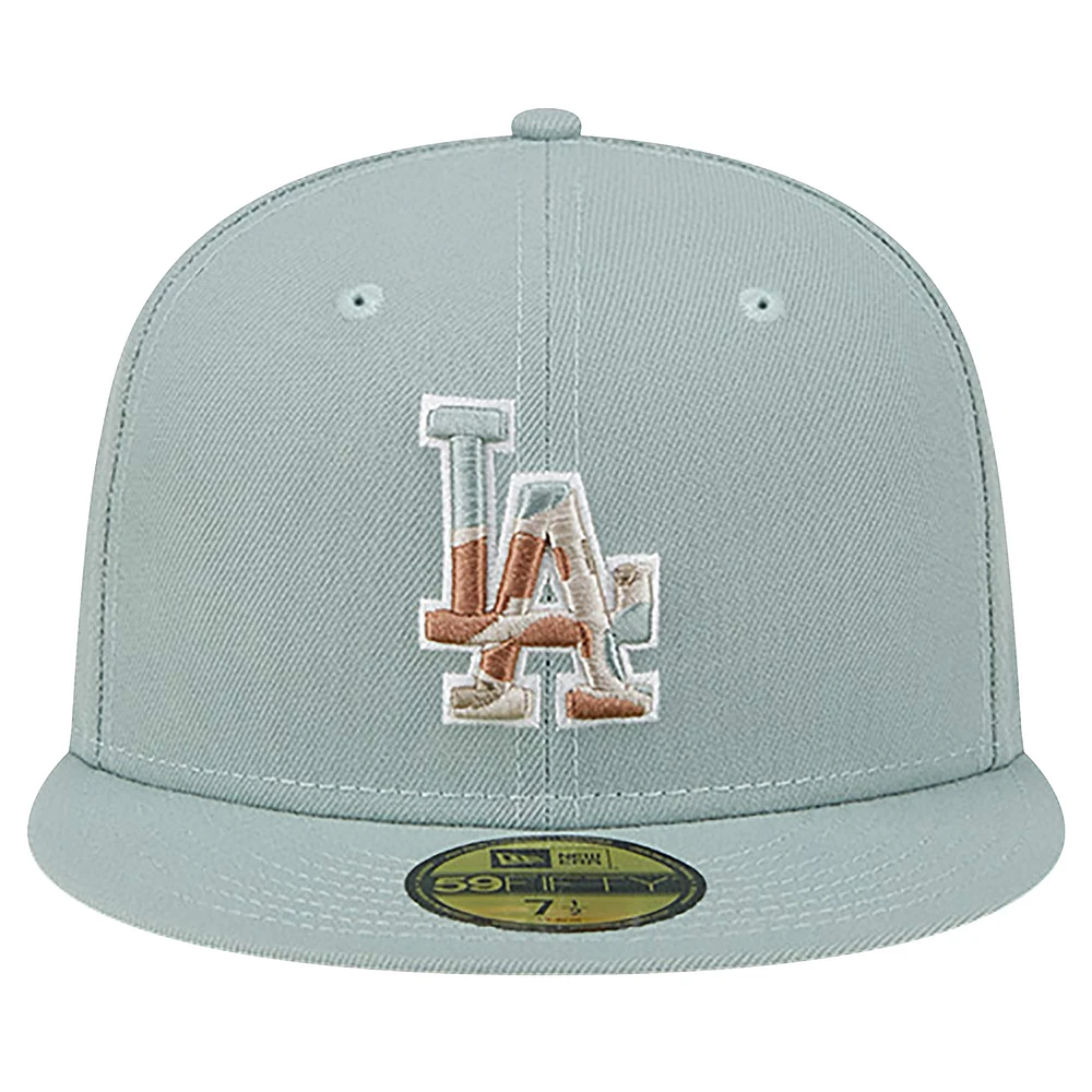 Casquette ajustée 59FIFTY verte Los Angeles Dodgers Spring Forest pour hommes New Era