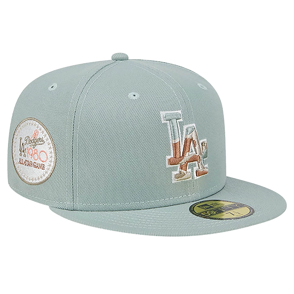 Casquette ajustée 59FIFTY verte Los Angeles Dodgers Spring Forest pour hommes New Era