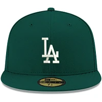 Men's New Era Green Los Angeles Dodgers White Logo 59FIFTY Fitted Hat