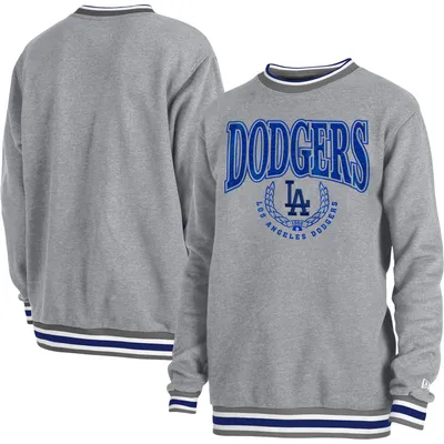 Los Angeles Dodgers New Era Throwback Classic Pullover Sweatshirt - Heather Gray
