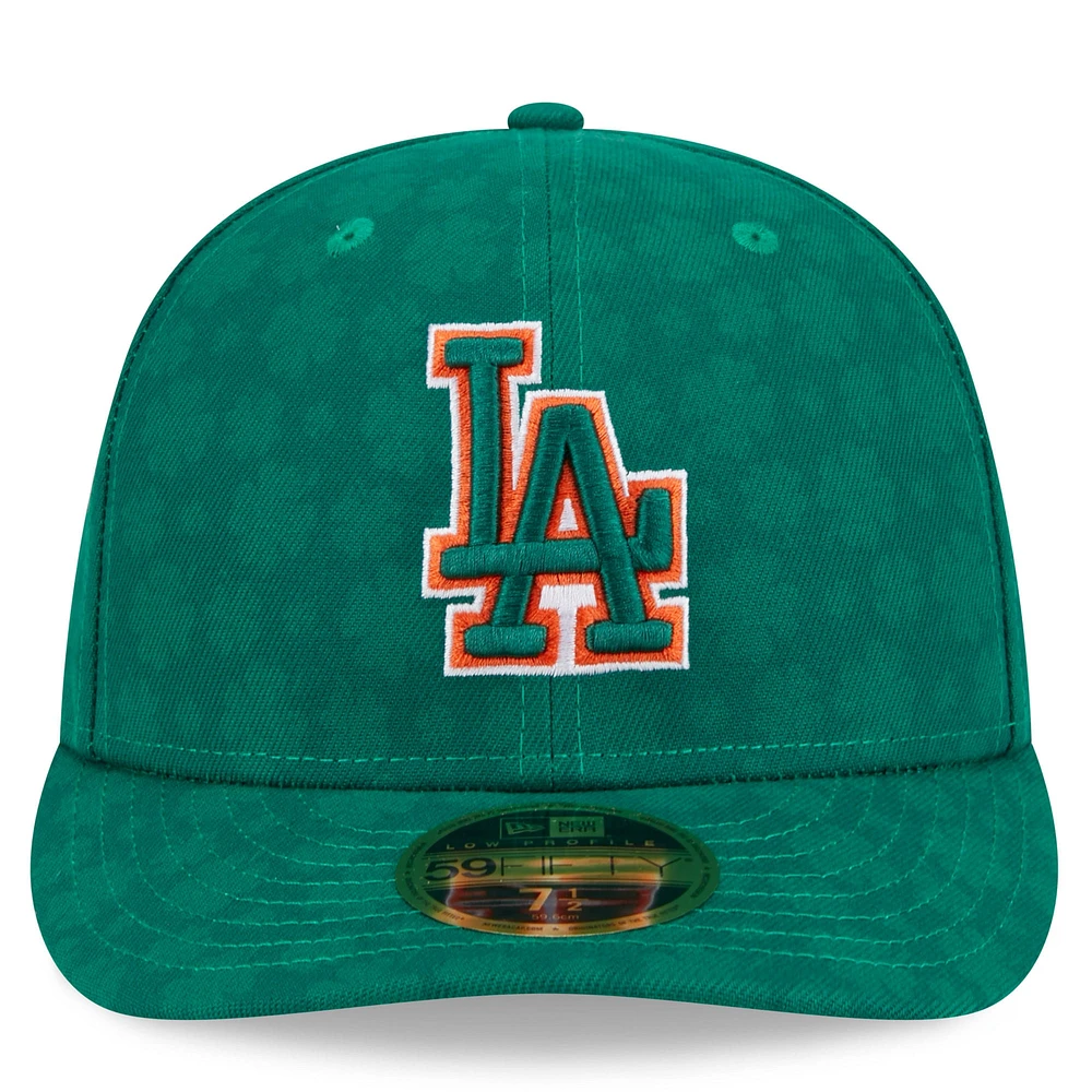 Casquette ajustée 59FIFTY à profil bas pour homme des Dodgers de Los Angeles New Era, vert Kelly