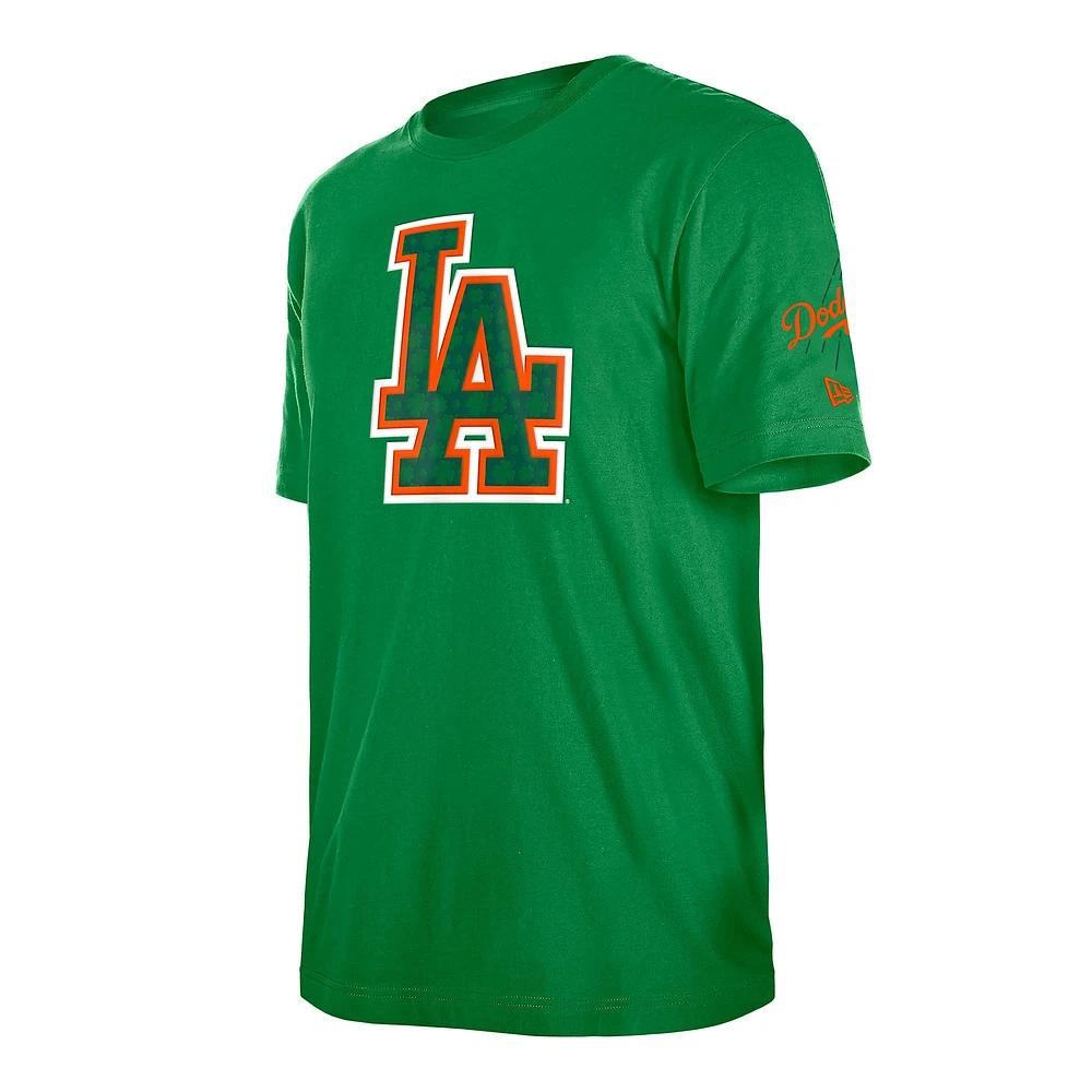 Men's New Era  Kelly Green Los Angeles Dodgers St. Patrick's Day Shamrock Fill T-Shirt