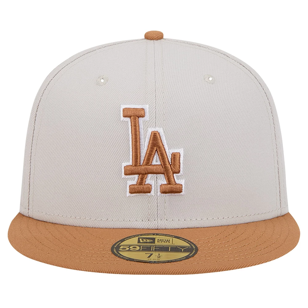 Men's New Era Khaki/Brown Los Angeles Dodgers Two-Tone Color Pack 59FIFTY Fitted Hat