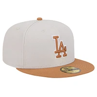 Men's New Era Khaki/Brown Los Angeles Dodgers Two-Tone Color Pack 59FIFTY Fitted Hat