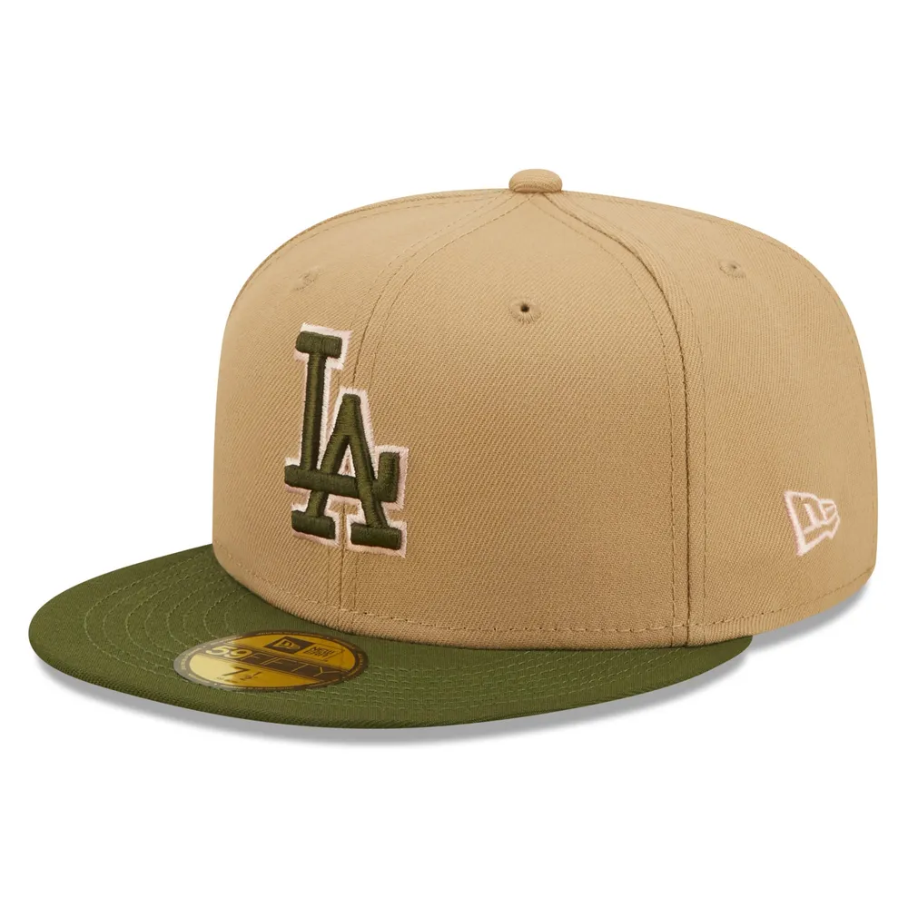 New Era Khaki/Olive Los Angeles Dodgers Pink Undervisor 59FIFTY Fitted Hat