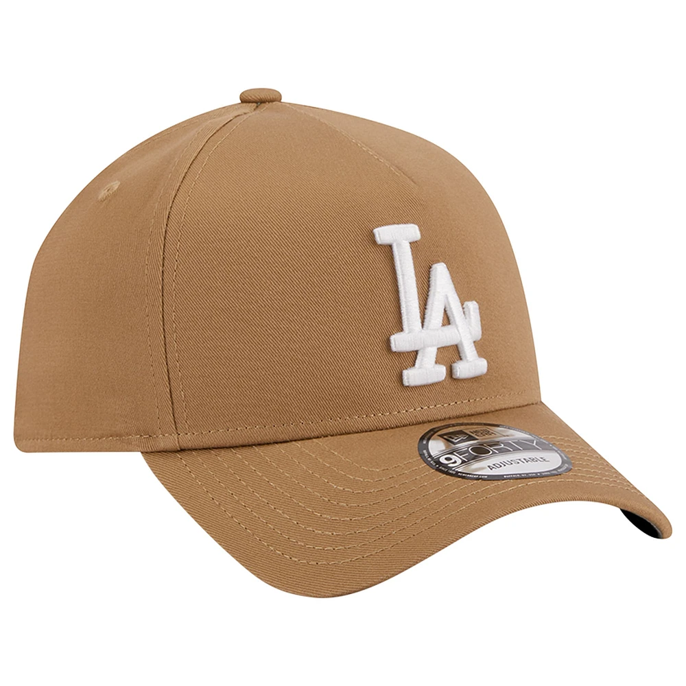 Men's New Era Khaki Los Angeles Dodgers A-Frame 9FORTY Adjustable Hat