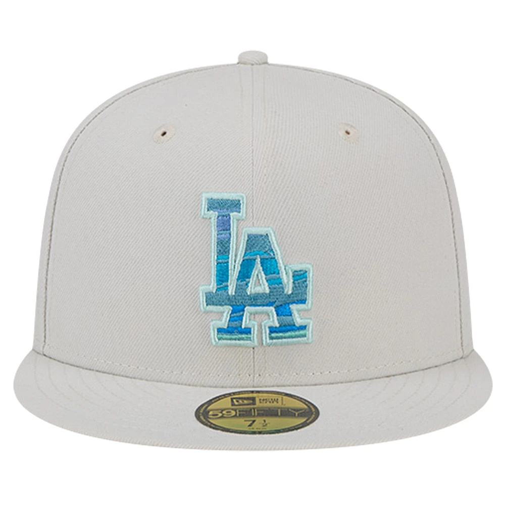 Casquette ajustée 59FIFTY kaki Los Angeles Dodgers Stone Mist New Era pour hommes