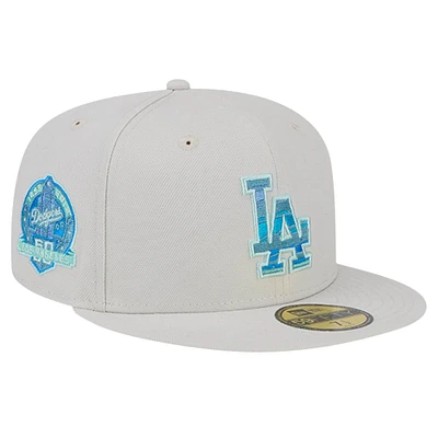 Casquette ajustée 59FIFTY kaki Los Angeles Dodgers Stone Mist New Era pour hommes