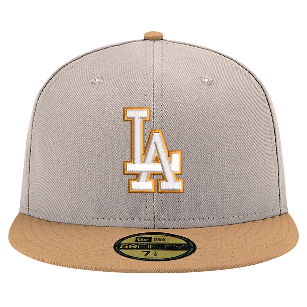 Casquette ajustée 59FIFTY New Era kaki Los Angeles Dodgers Stone Panama pour hommes