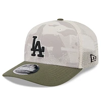 Men's New Era Light Beige/Olive Los Angeles Dodgers 2025 Armed Forces Day 9SEVENTY Stretch-Snap Hat