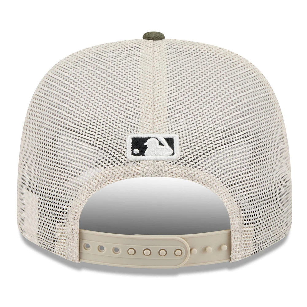 Men's New Era Light Beige/Olive Los Angeles Dodgers 2025 Armed Forces Day 9SEVENTY Stretch-Snap Hat