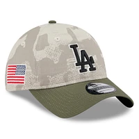 Men's New Era Light Beige/Olive Los Angeles Dodgers 2025 Armed Forces Day 9TWENTY Adjustable Hat