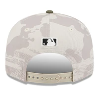 Men's New Era Light Beige/Olive Los Angeles Dodgers 2025 Armed Forces Day Split Panel 9FIFTY Snapback Hat