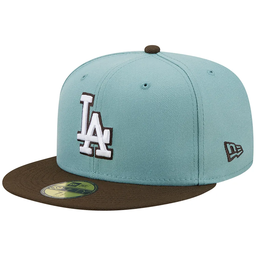 Casquette ajustée 59FIFTY pour homme des Los Angeles Dodgers 1988 World Series Beach Kiss New Era bleu clair/marron