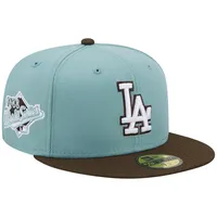 Casquette ajustée 59FIFTY pour homme des Los Angeles Dodgers 1988 World Series Beach Kiss New Era bleu clair/marron