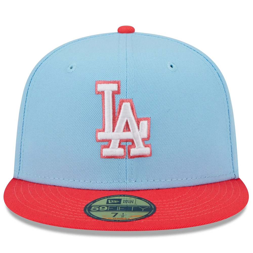 Men's New Era Light Blue/Red Los Angeles Dodgers Spring Color Two-Tone 59FIFTY Fitted Hat