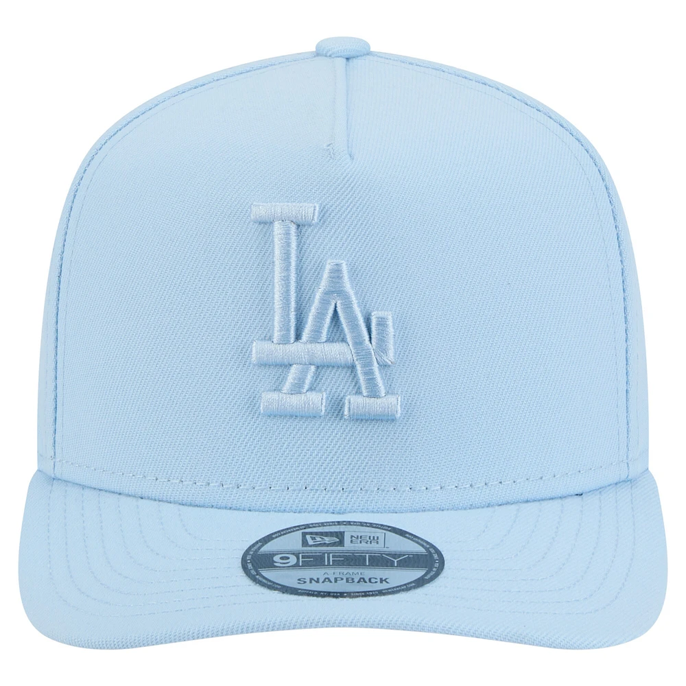 Men's New Era Light Blue Los Angeles Dodgers Color Pack A-Frame 9FIFTY Snapback Hat